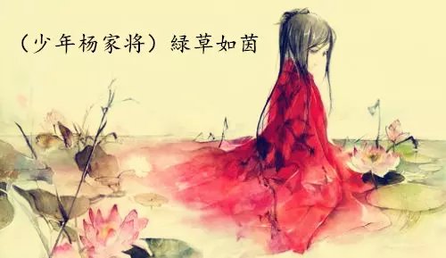 (少年杨家将同人)绿草如茵封面